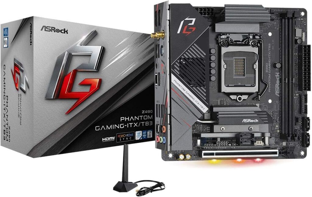 Asrock Z490 Phantom Gaming ITXTB3 Supports 10 th Gen and Future Generation Intel Core Motherboard Processors (Socket 1200), Model Number Z490 Phantom
